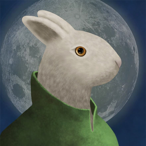 Rabbit in the full moon
